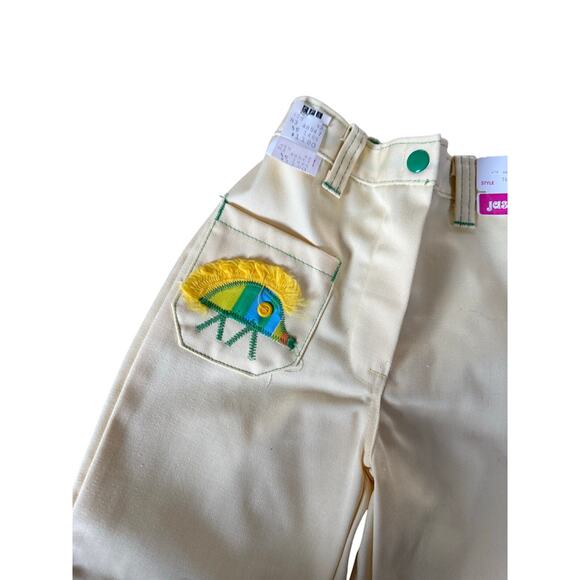 NWT just girls deadstock yellow embroidered pants - Picture 5 of 7